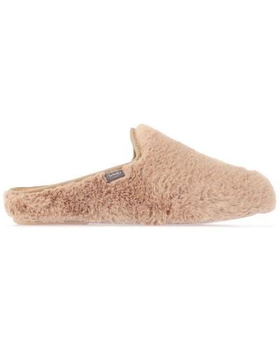 Scholl S Maddy Faux Fur Mule Slippers - Natural