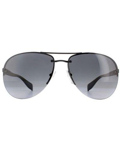 Prada Sunglasses 56Ms Dg05W1 Rubber Polarized Gradient Metal - Grey