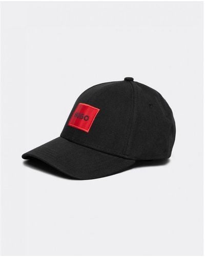 HUGO X 581-rl Cotton-twill Cap With Red Logo Label - Black