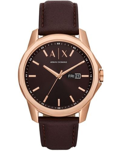 Armani Exchange Banks Watch Ax1740 Leather (Archived) - Pink