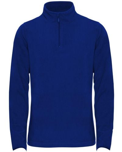 Roly Ladies Half Zip Up Lightweight Microfleece Fur Lined Outdoor Fleece Jacket - Blue
