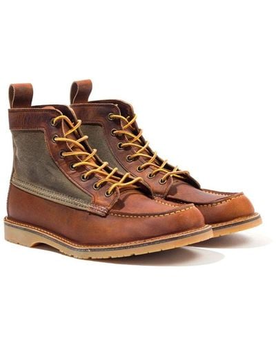 Red Wing 3335 Weekender Canvas Moc Leather Boots - Brown