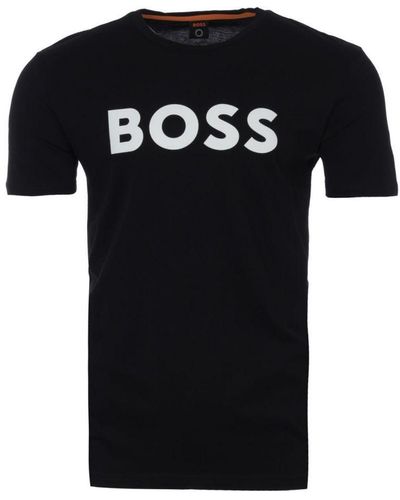 BOSS by HUGO BOSS Boss Regular Fit T-shirt Thinking Met Logo Black - Zwart