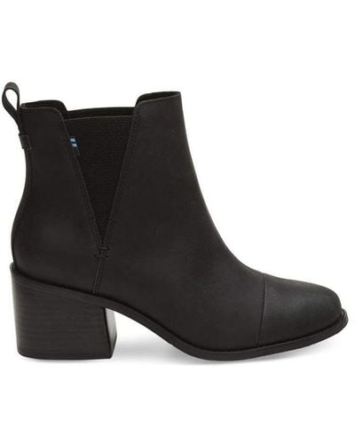 TOMS Esme Black Boots Leather