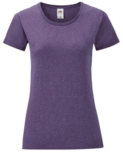 Fruit Of The Loom Ladies Iconic T-Shirt (Heather) - Purple