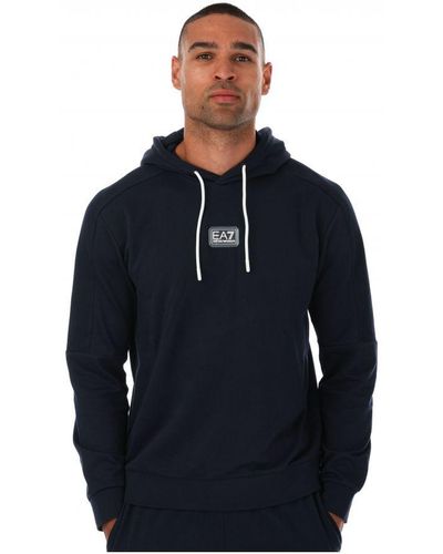 EA7 Emporio Armani Hoodie Met Logo In Het Midden Voor , Marineblauw