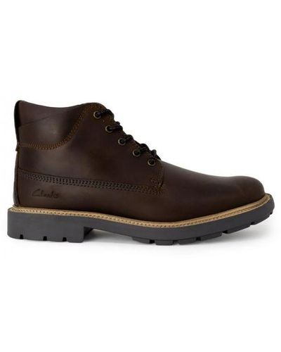 Clarks Lace-Up Leather Ankle Boots - Brown