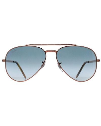 Ray-Ban Aviator Polished Rose Gradient Rb3625 New Metal - Blue