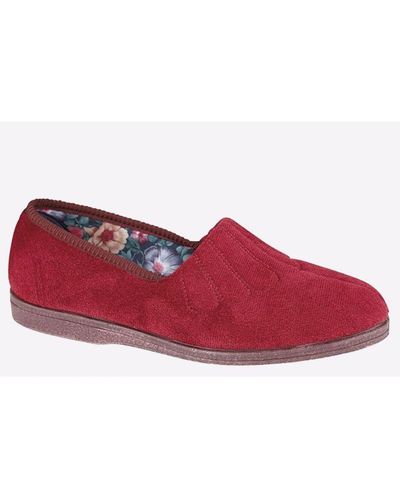 Sleepers Zara Slippers Wide Fit - Red