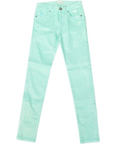 La Martina Shiny Stretch Trousers With Skinny-Cut Hems Jwt010 - Blue