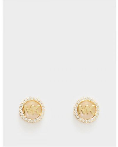 Michael Kors Accessories Diamante Logo Stud Earrings - White
