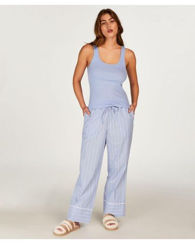 Hunkemöller Pyjama Broek Stripy - Blauw