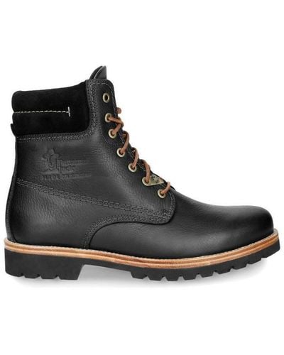 Panama Jack 03 C27 Boots Waterproof Leather Laces Hiking Ankle Chukka - Black