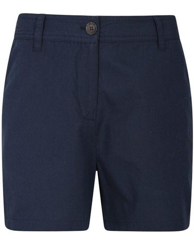 Mountain Warehouse Ladies Organic Cotton Plain Shorts () - Blue