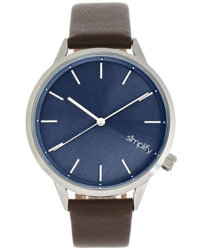Simplify The 6700 Series Strap Watch Stainless Steel - Blue
