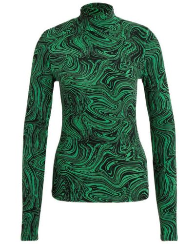 Colourful Rebel Top Neyo Liquid Paint Peached Turtleneck Top Groen