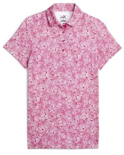 PUMA Mattr Plumeria Golf Polo Shirt - Pink