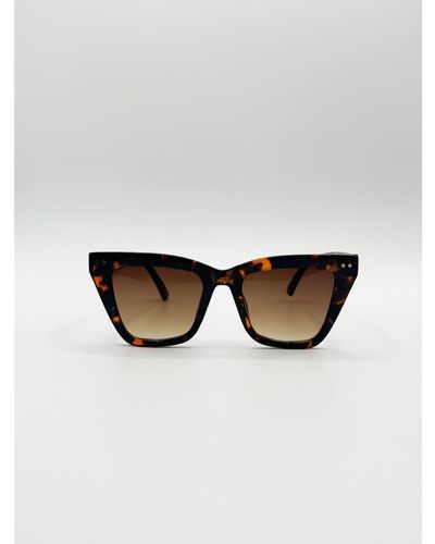 SVNX Tortoiseshell Wayfarer Sunglasses - White