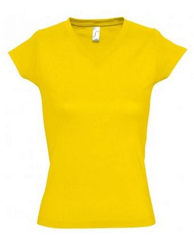 Sol's Maan V Hals T-shirt Met Korte Mouwen (goud) - Geel