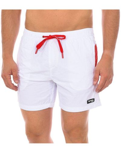 Supreme Caicos Print Boxer Swimsuit Cm-30055-Bp - White