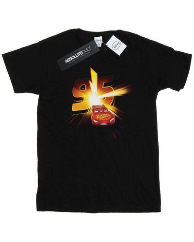 Disney Cars Lightning Mcqueen Burst T-Shirt () Cotton - Black