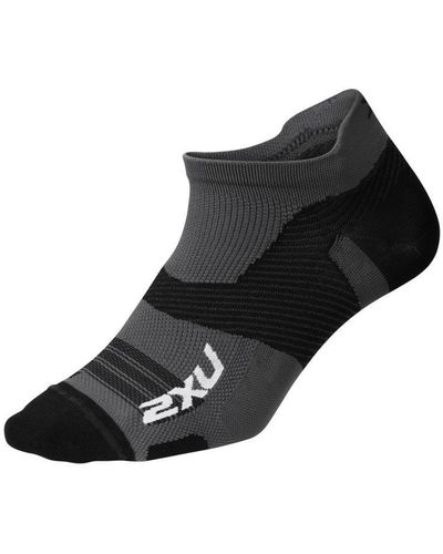 2XU U Vectr Ultralight No Show Socks Titanium - Black