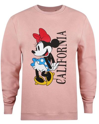 Disney Ladies California Minnie Mouse Sweatshirt (Dusky) - Pink