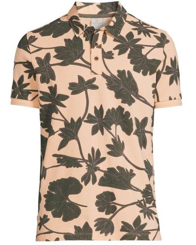 Cast Iron Regular Fit Polo Met All Over Print Bleached Apricot - Oranje