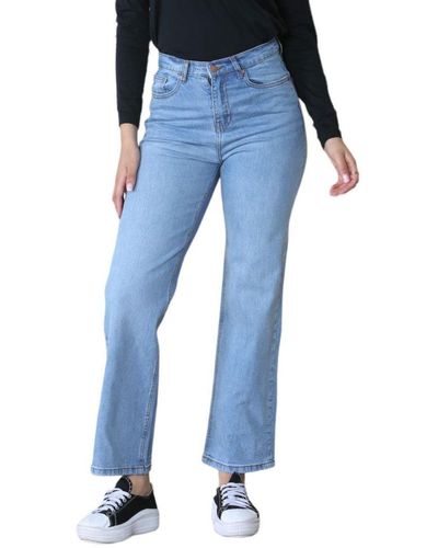 MYT Ladies Wide Leg High Waisted Jeans - Blue
