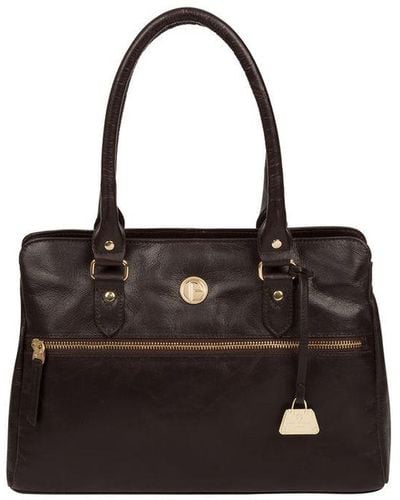 Pure Luxuries 'Poppy' Dark Leather Handbag - Black