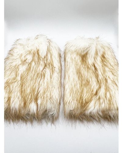 SVNX Faux Fur Leg Warmers And - Natural