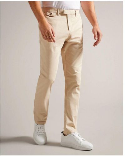 Ted Baker Haydae Slim Fit Textured Chinos - Natural