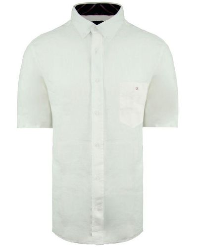Eden Park Paris Linen White Oxford Shirt Textile