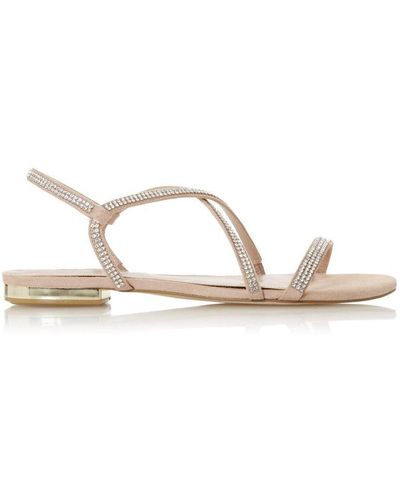 Dune Nicci Embellished Barely There Strap Sandals - Natural
