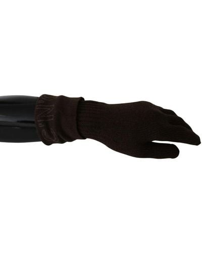 CoSTUME NATIONAL Wool Knitted Wrist Length Gloves - Black