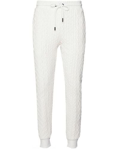 Criminal Damage Cable Knit Off Track Trousers Cotton - White