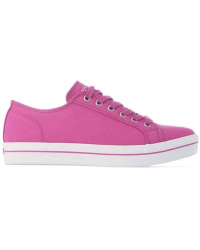 Tommy Hilfiger Womenss Canvas Trainers - Purple
