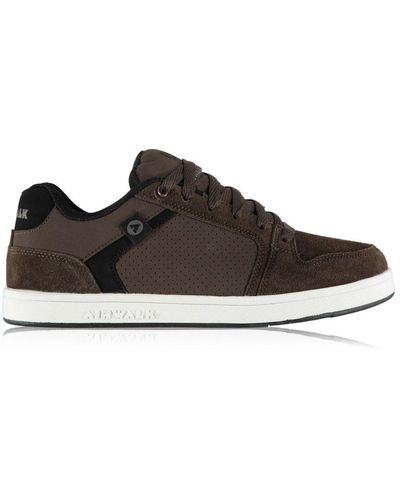 Airwalk Brock Skate Shoes Lace Up Trainers Leather - Brown