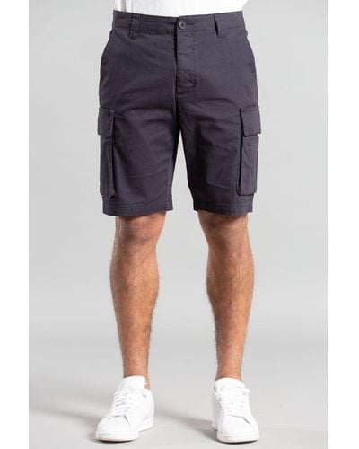French Connection Navy Cotton Cargo Shorts - Blue