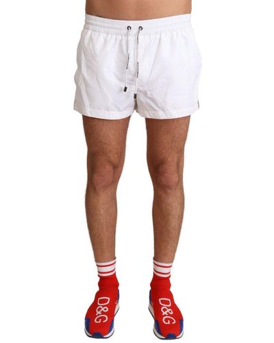 Dolce & Gabbana White King Strandgoed Zwemkleding Shorts - Wit