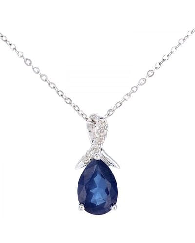 DIAMANT L'ÉTERNEL Hanger Van 9 Ct Witgoud, 0,94 Ct Blauwe Saffier En 0,02 Ct Diamant