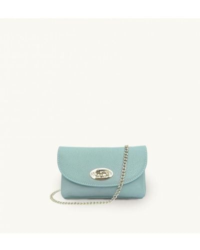 Apatchy London The Mila Pale Blue Leather Phone Bag