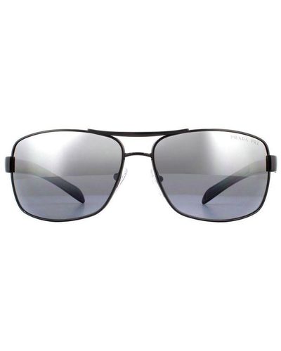 Prada Sunglasses 54Is 1Ab2F2 Rubber Mirror Gradient Metal - Grey