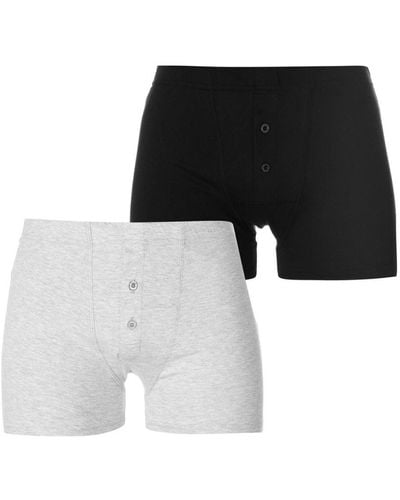 Slazenger 1881 2 Pack Boxers Underwear Bottoms Cotton - Black