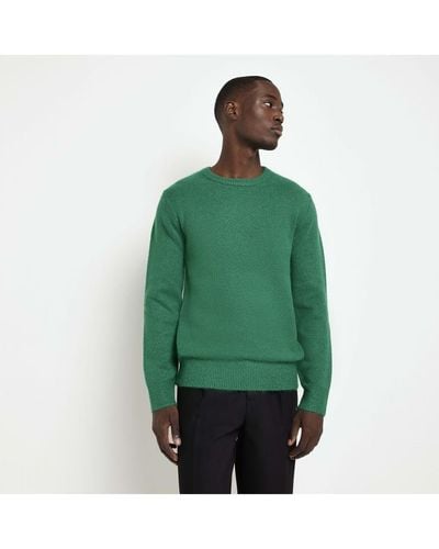 River Island Crew Sweat Soft Touch - Green