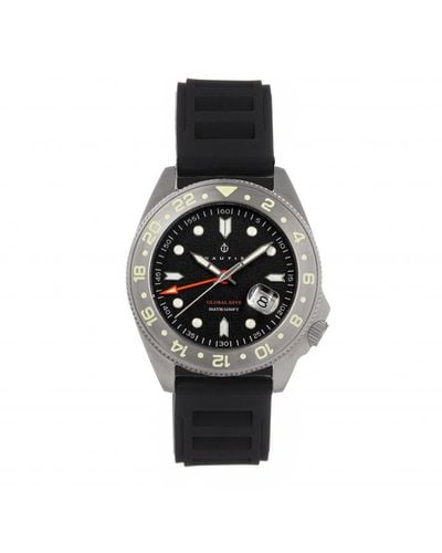 Nautis Global Dive Rubber-Strap Watch W/Date - Black