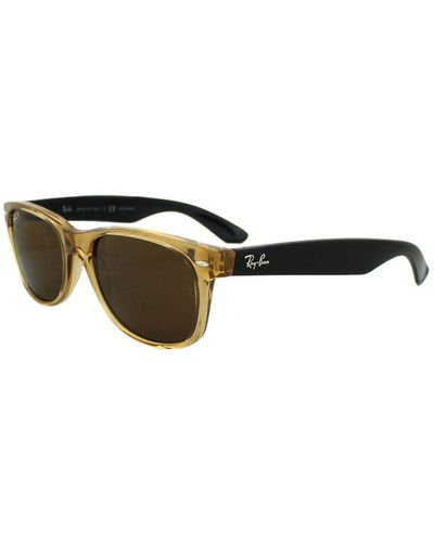 Ray-Ban Rectangle Honey Crystal Polarized Sunglasses New Wayfarer Rb2132 - Black