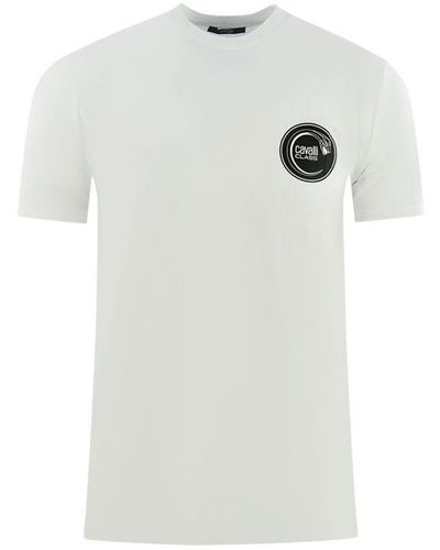 Class Roberto Cavalli Circular Snake Logo T-Shirt - White