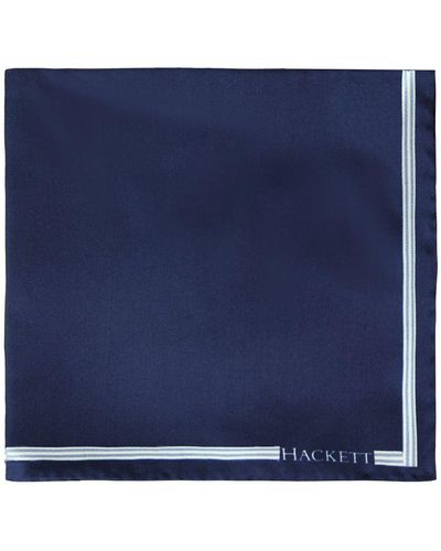 Hackett Satin Solid Navy Handkerchief Textile - Blue