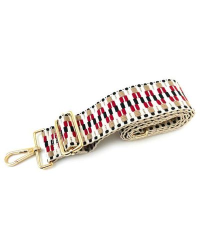 Apatchy London Red And Black Zigzag Strap Canvas - White